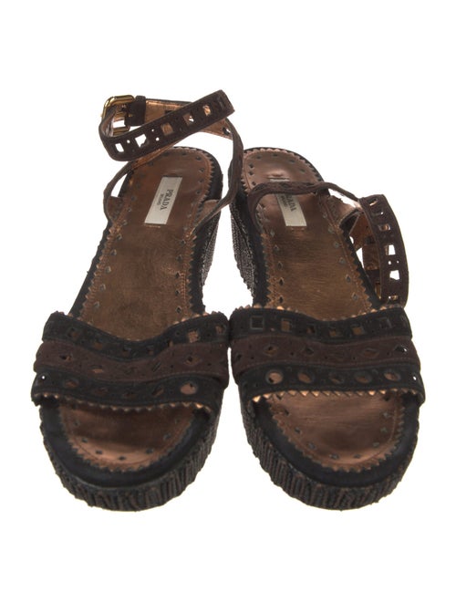 Prada Suede Lasercut Accents Espadrilles