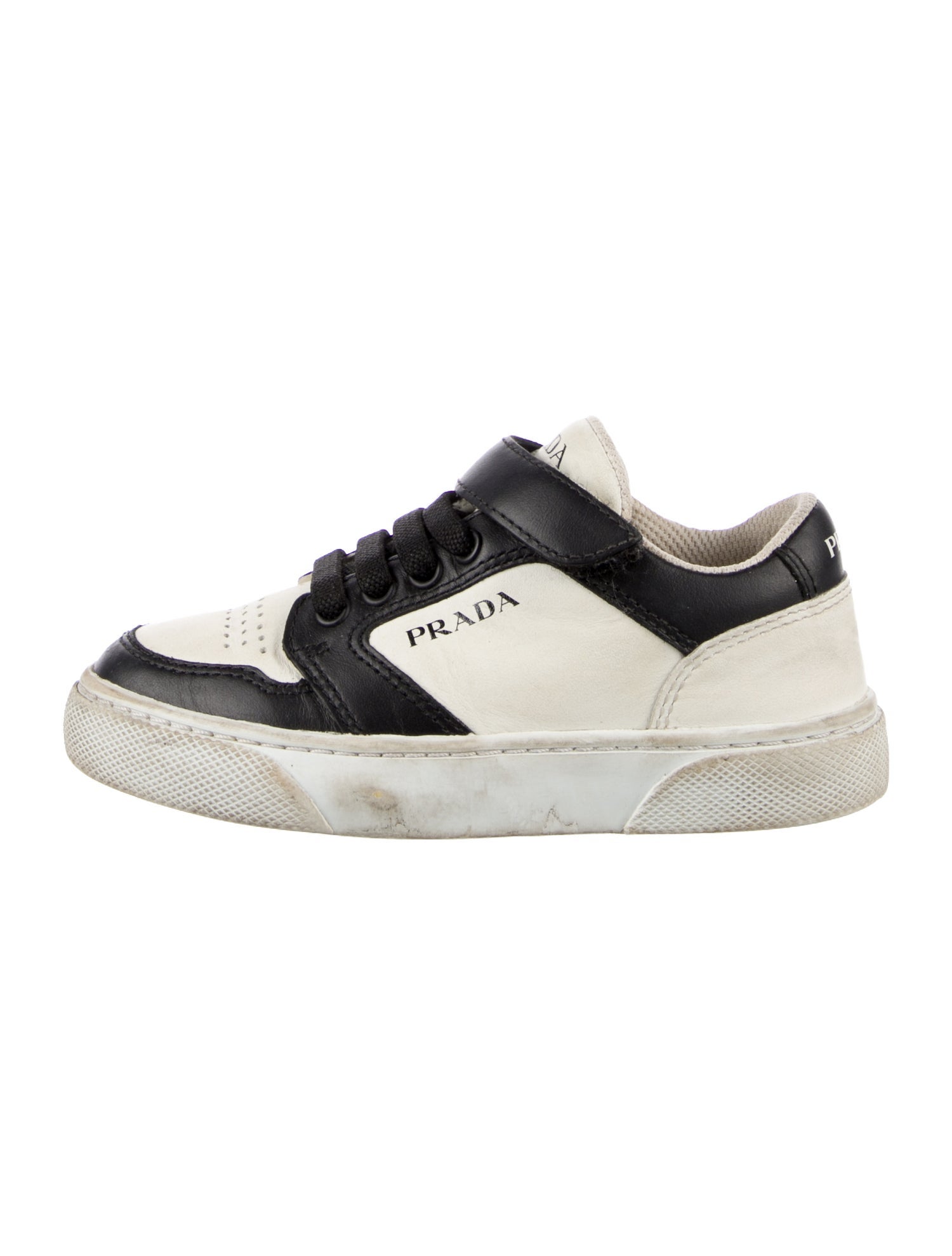 Prada Kids' Leather Low Top Sneakers