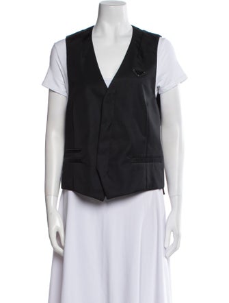Prada 2021 Enameled Metal Triangle Suit Vest