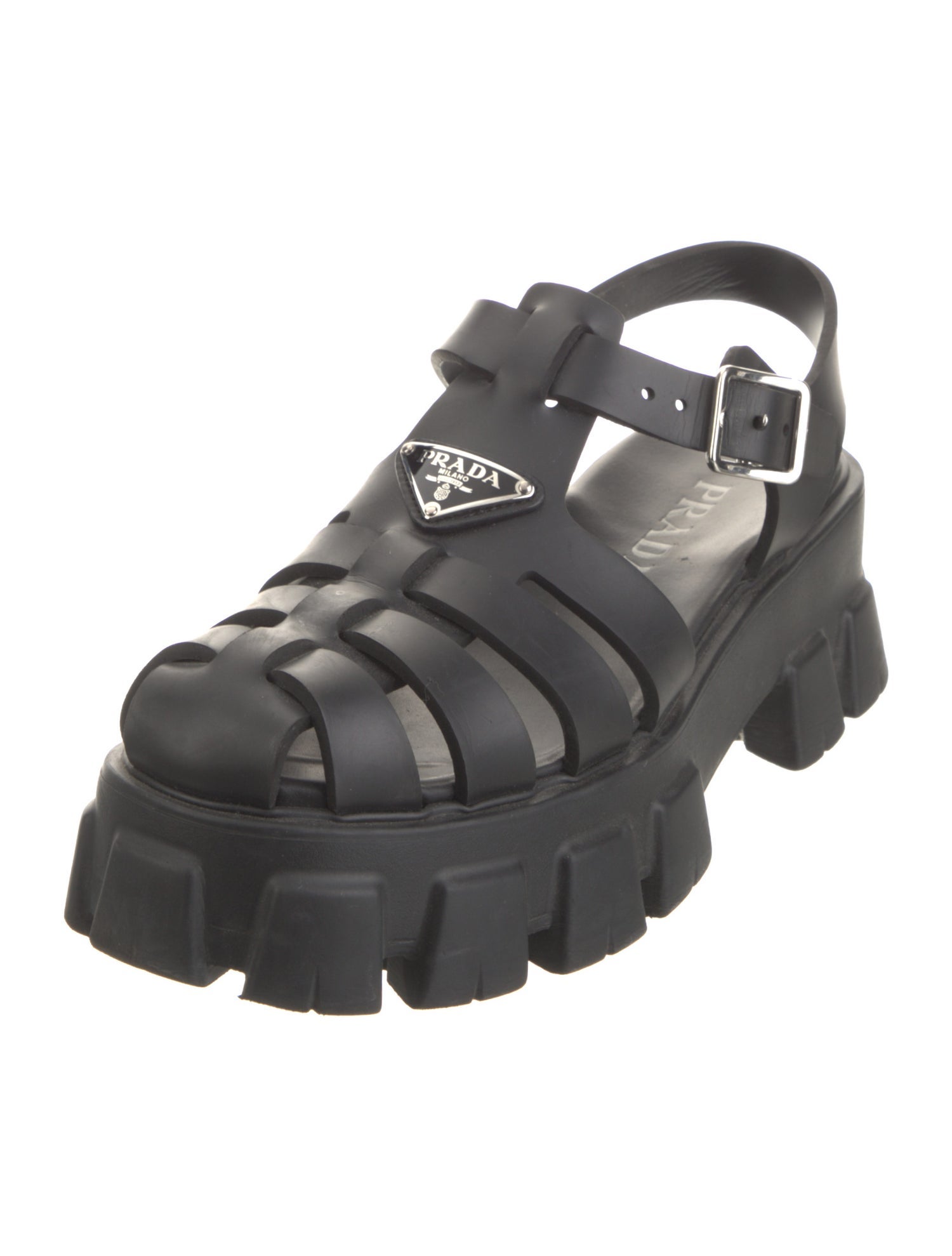 Prada Rubber Slingback Sandals