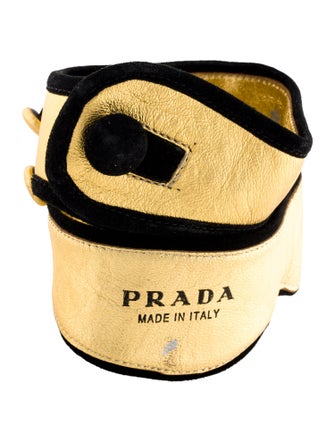 Prada Leather & Suede Convertible Anklet Wrap Bracelet Set