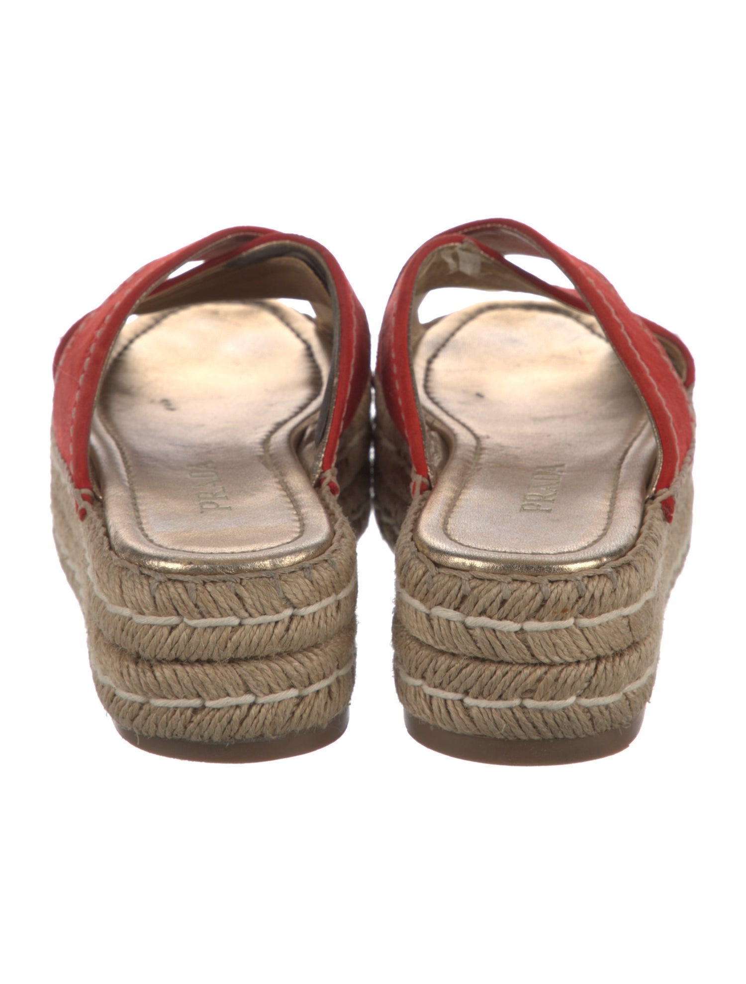 Prada Suede Whipstitch Trim Espadrilles