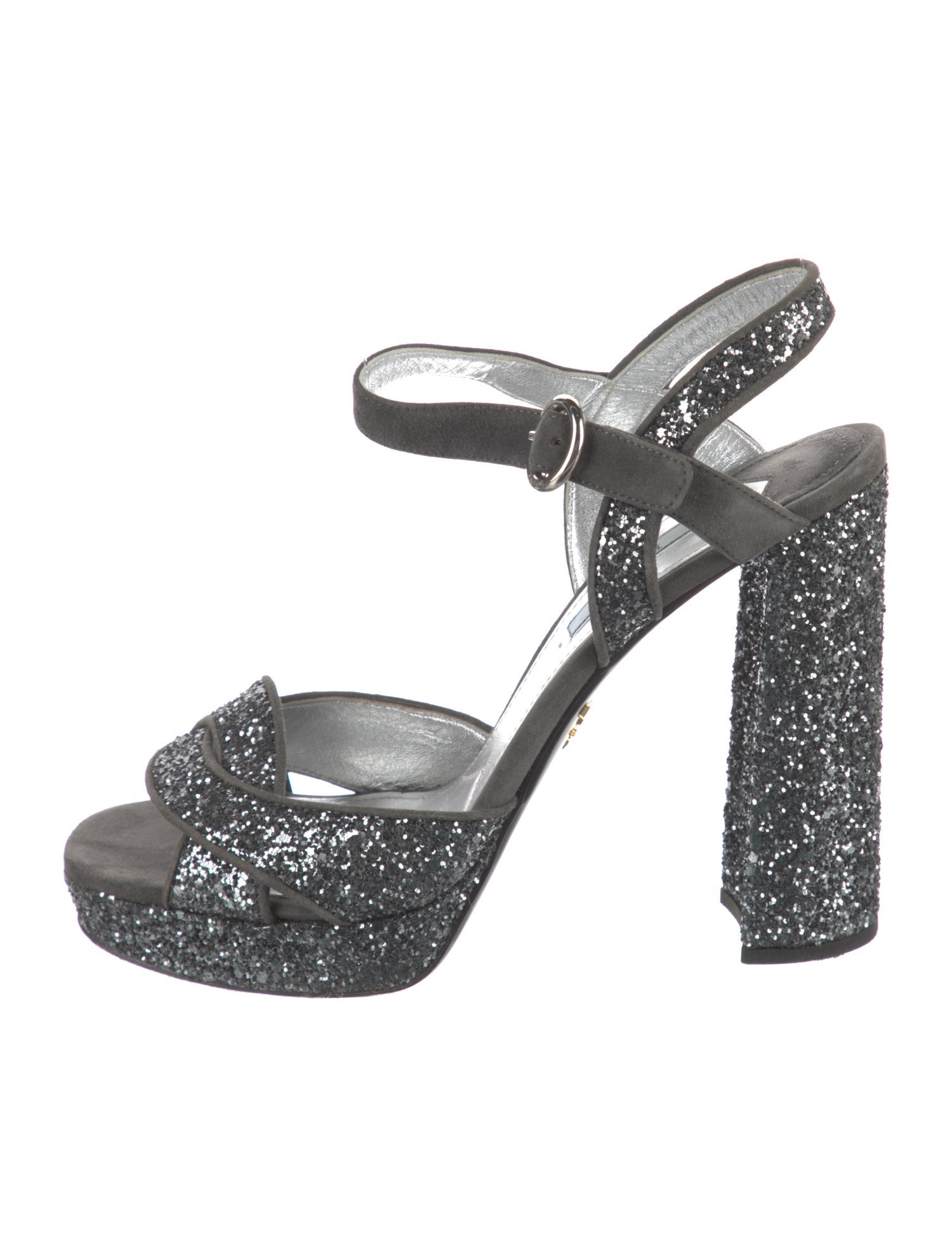 Prada Glitter Glitter Accents Sandals