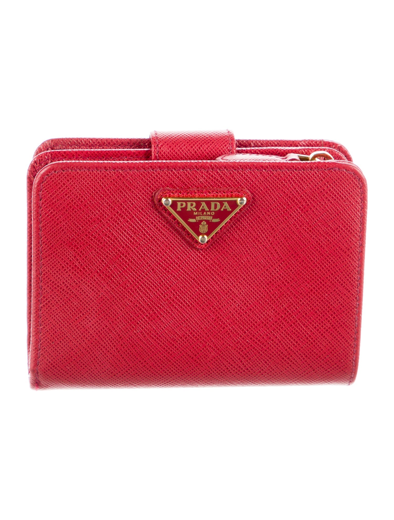 Prada Saffiano Lux Leather Compact Wallet w/ Tags