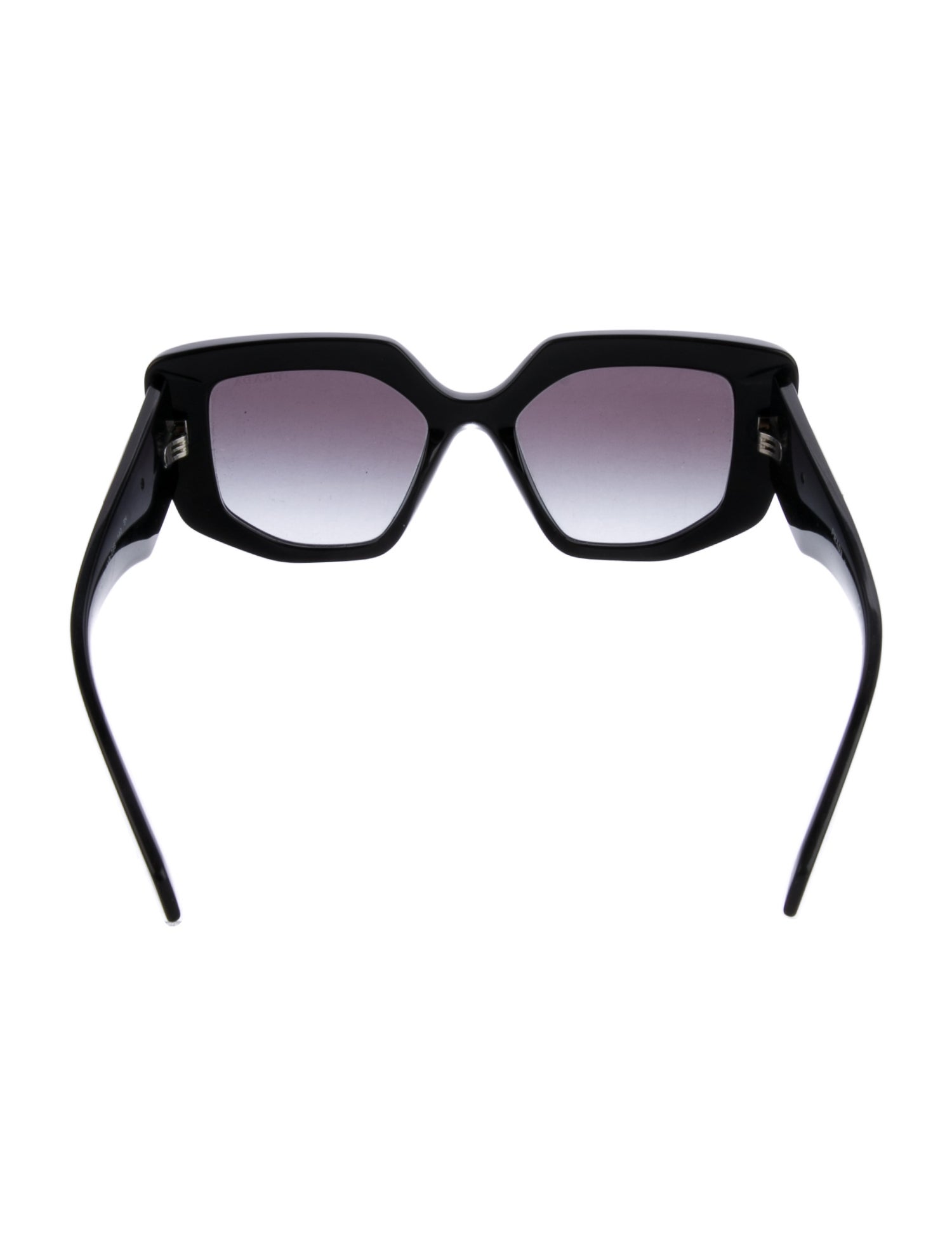 Prada Enameled Metal Triangle Oversize Sunglasses