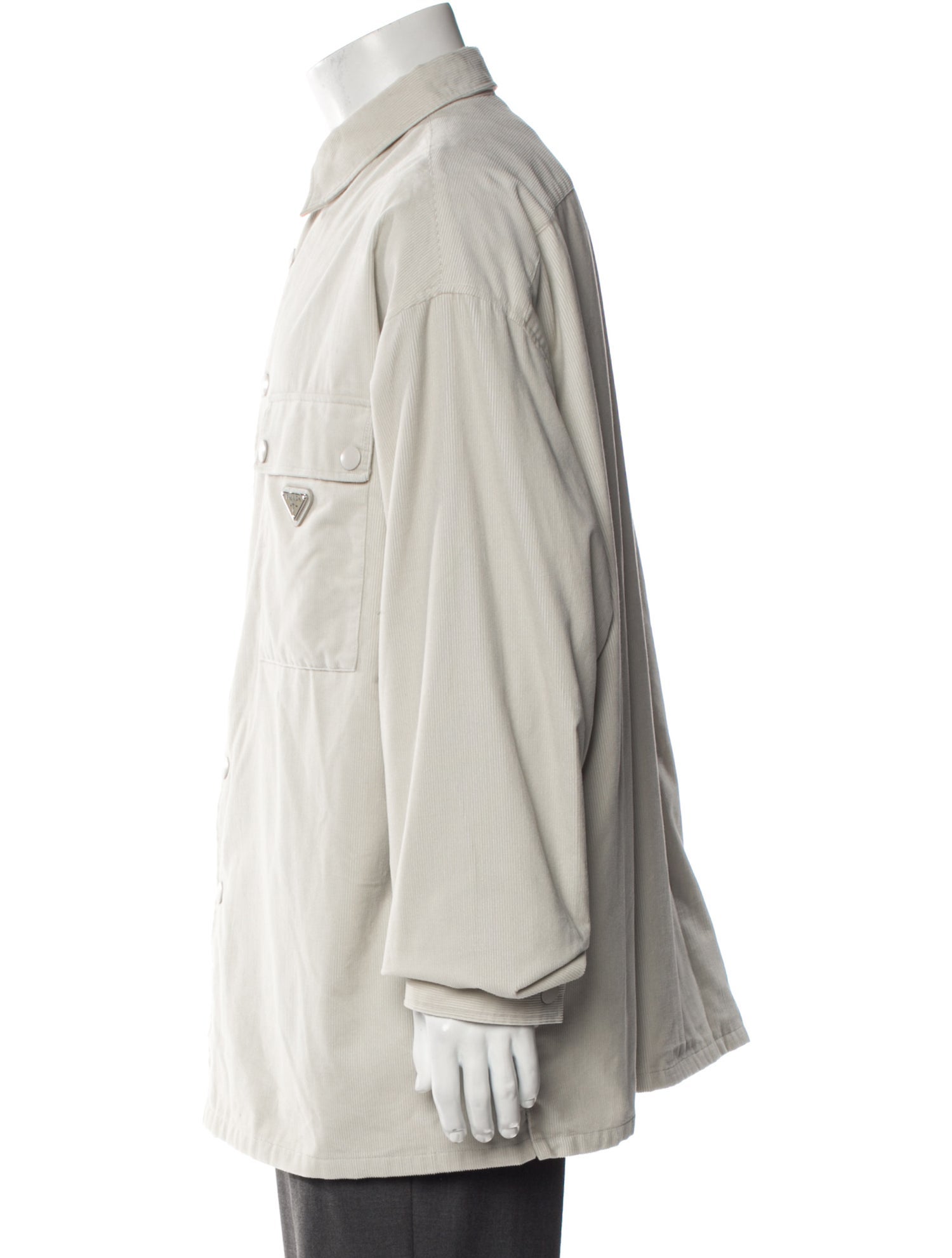 Prada 2023 Enameled Metal Triangle Utility Jacket