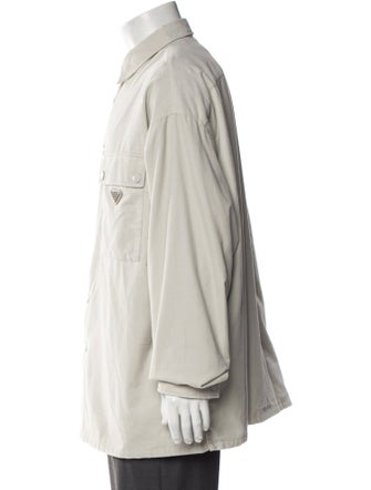 Prada 2023 Enameled Metal Triangle Utility Jacket