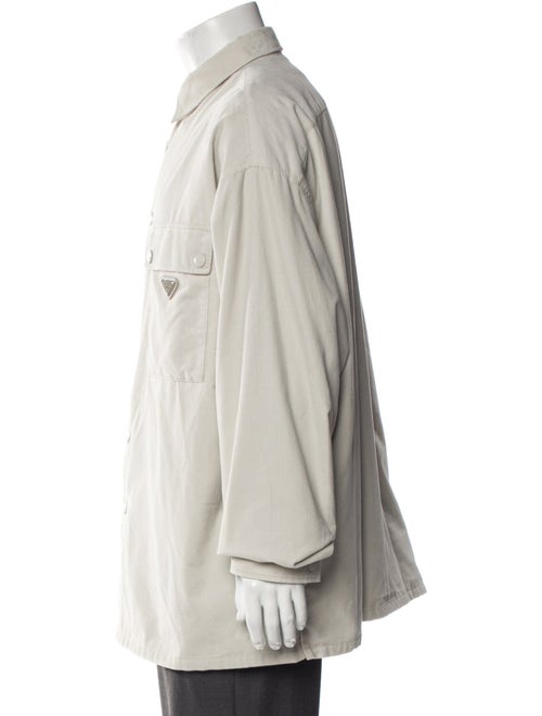 Prada 2023 Enameled Metal Triangle Utility Jacket