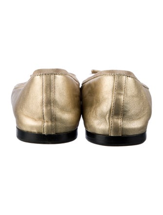 Prada Leather Bow Accents Ballet Flats