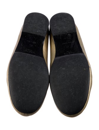 Prada Leather Bow Accents Ballet Flats