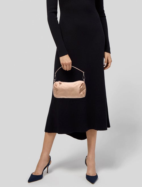 Prada Enameled Metal Triangle Top Handle Bag