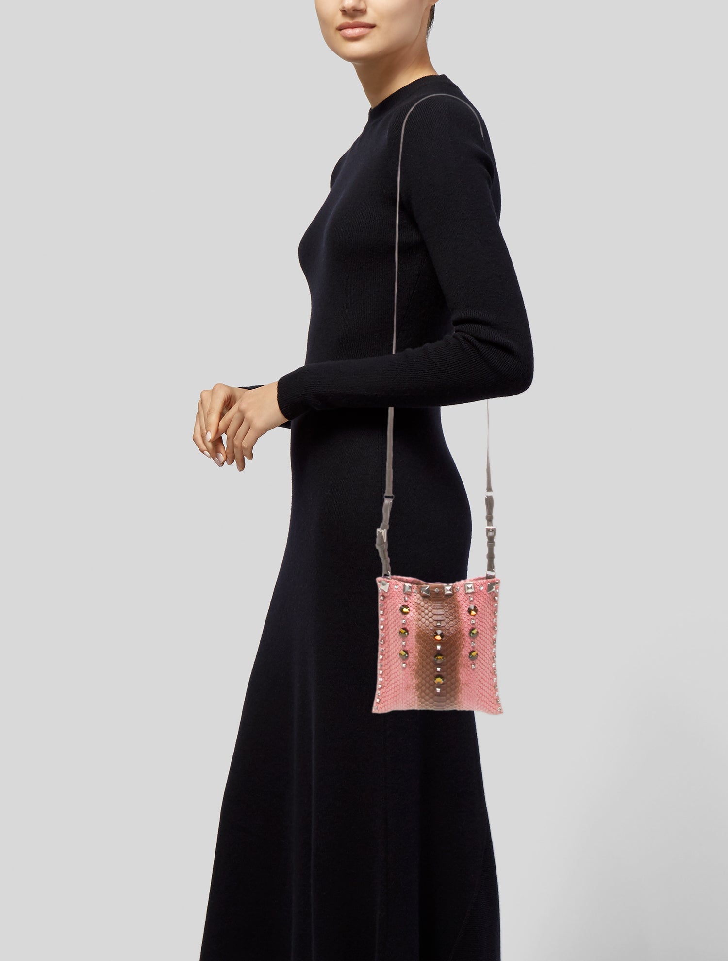 Prada Enameled Metal Triangle Bucket Bag