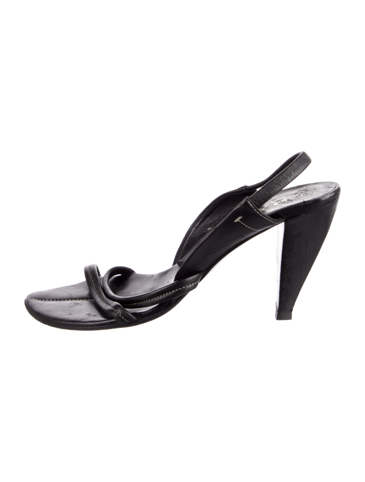 Prada Leather Slingback Sandals