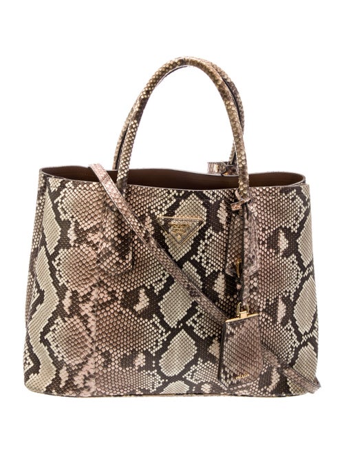 Prada Enameled Metal Triangle Double Bag Medium