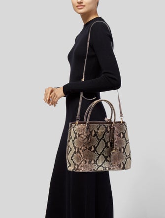 Prada Enameled Metal Triangle Double Bag Medium