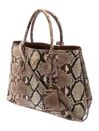 Prada Enameled Metal Triangle Double Bag Medium