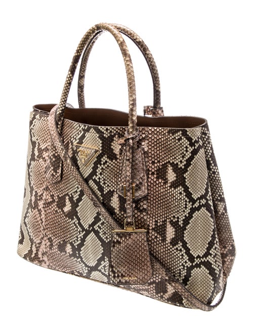 Prada Enameled Metal Triangle Double Bag Medium