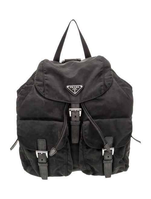 Prada Enameled Metal Triangle Backpack