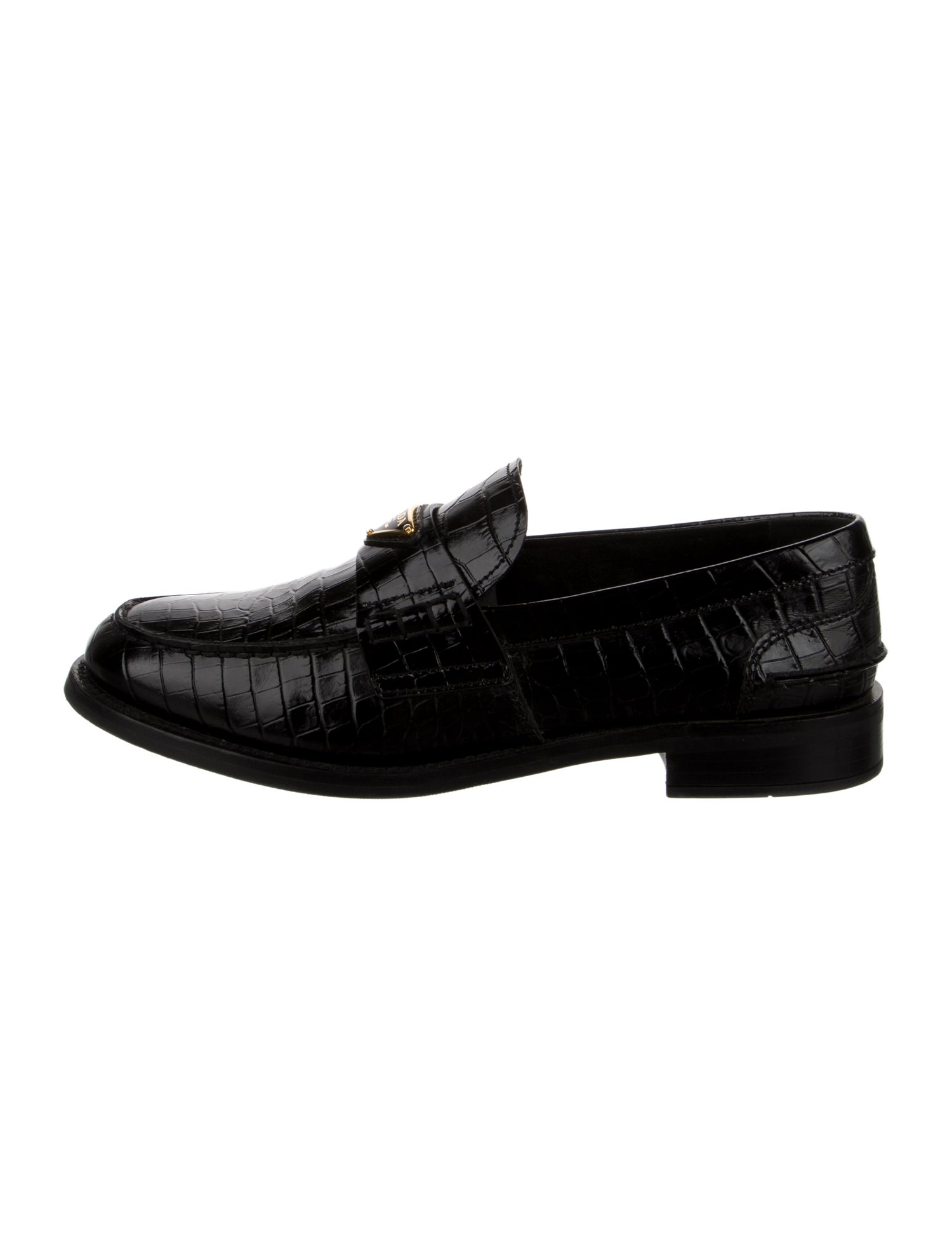 Prada Embossed Leather Loafers