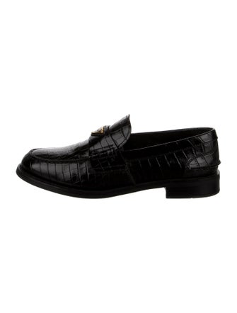 Prada Embossed Leather Loafers