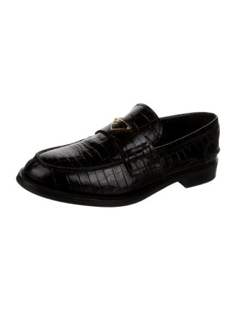 Prada Embossed Leather Loafers
