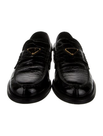 Prada Embossed Leather Loafers
