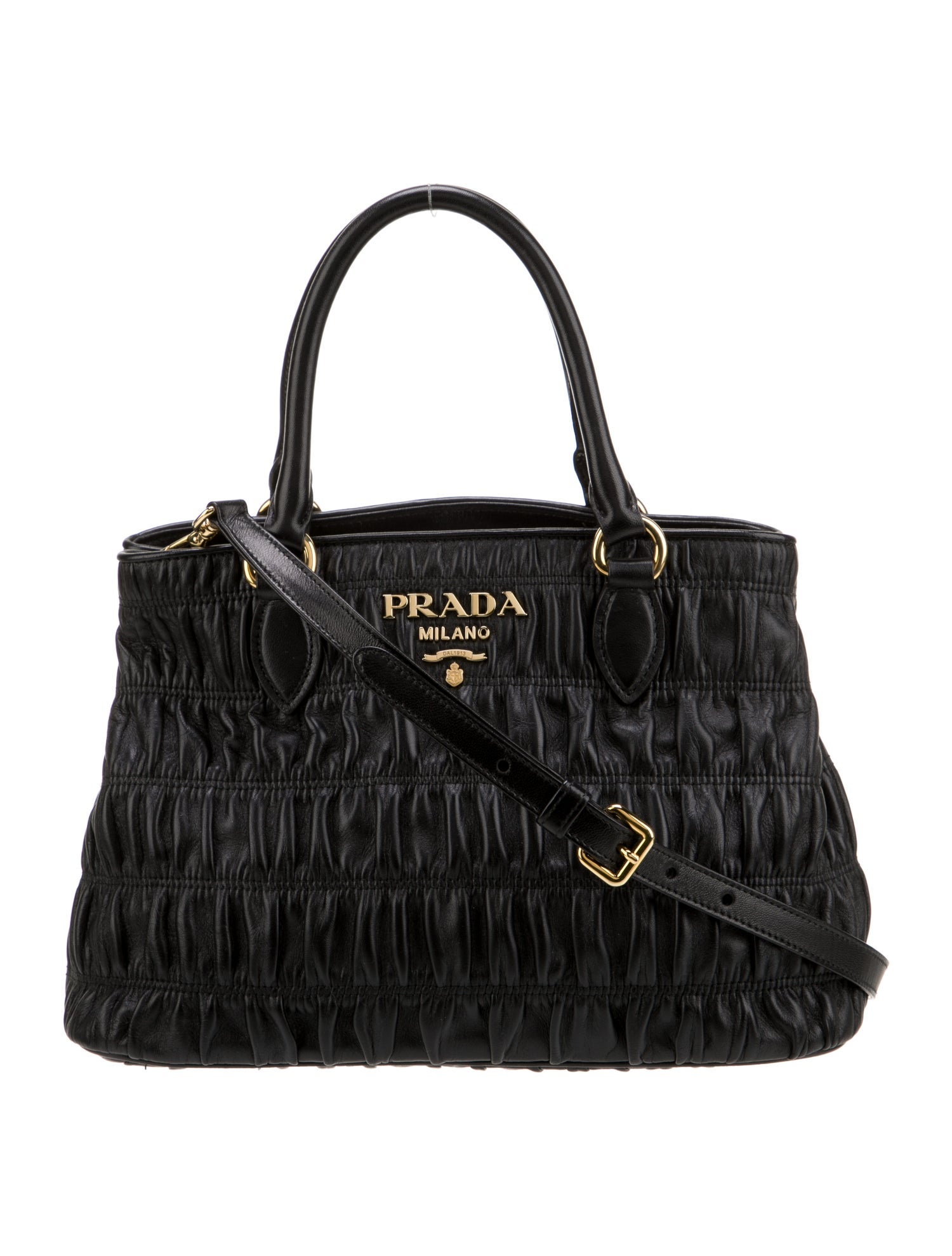 Prada Nappa Gaufre Leather Top Handle Bag