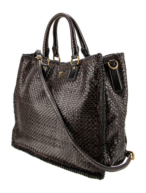 Prada Madras Leather Top Handle Bag