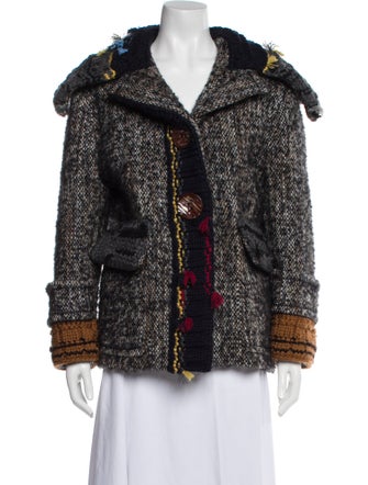 Prada 2017 Virgin Wool Faux Fur Coat