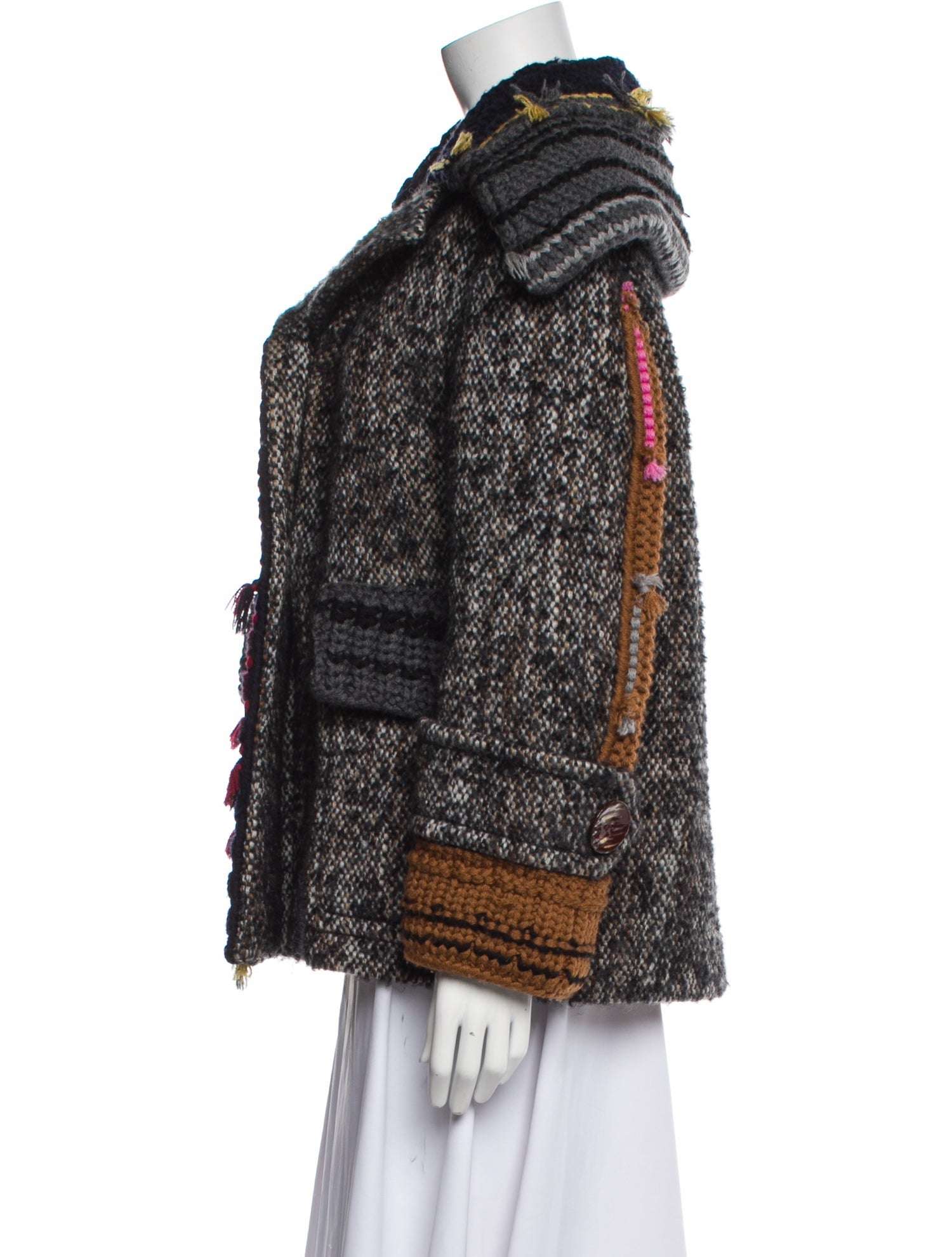 Prada 2017 Virgin Wool Faux Fur Coat