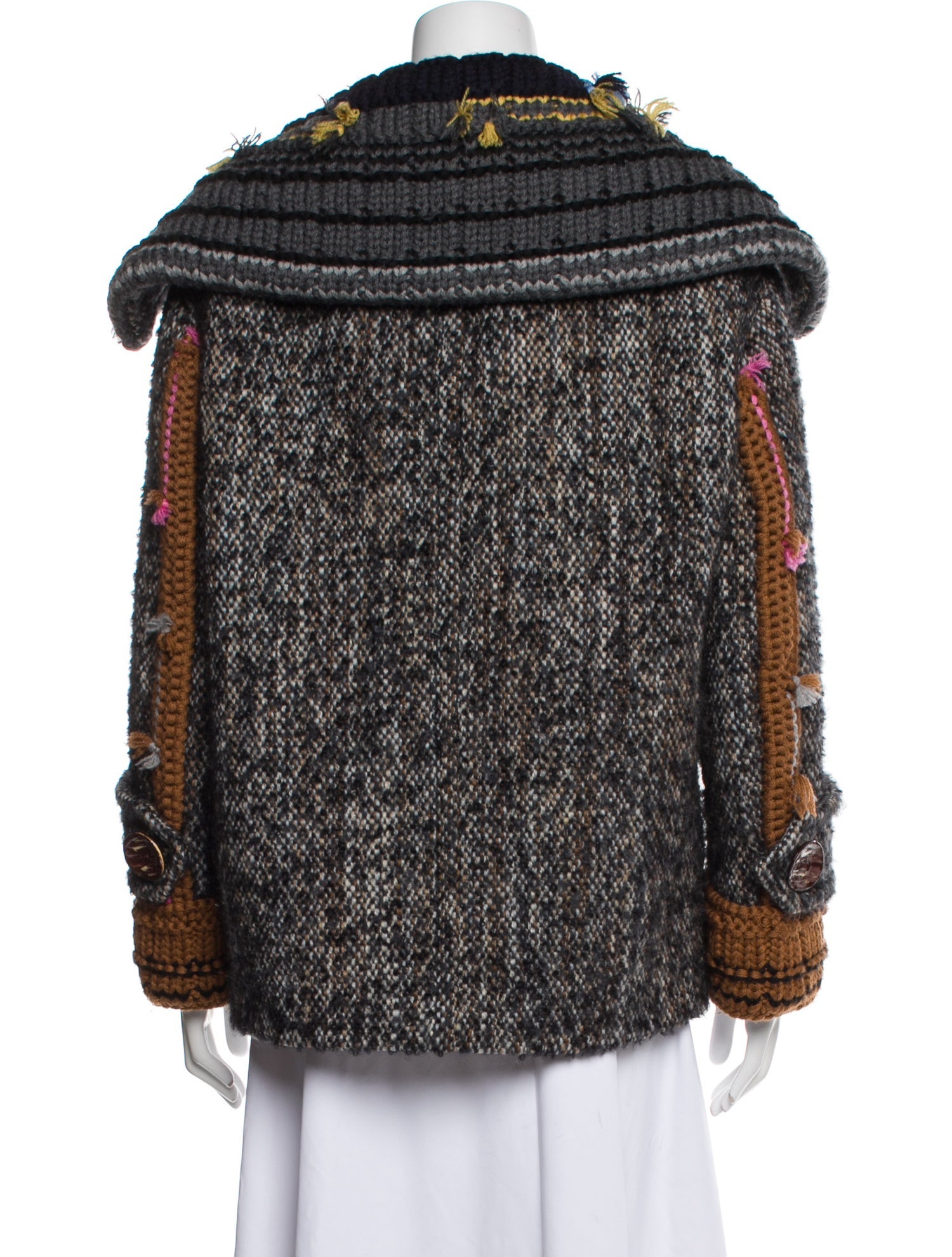 Prada 2017 Virgin Wool Faux Fur Coat