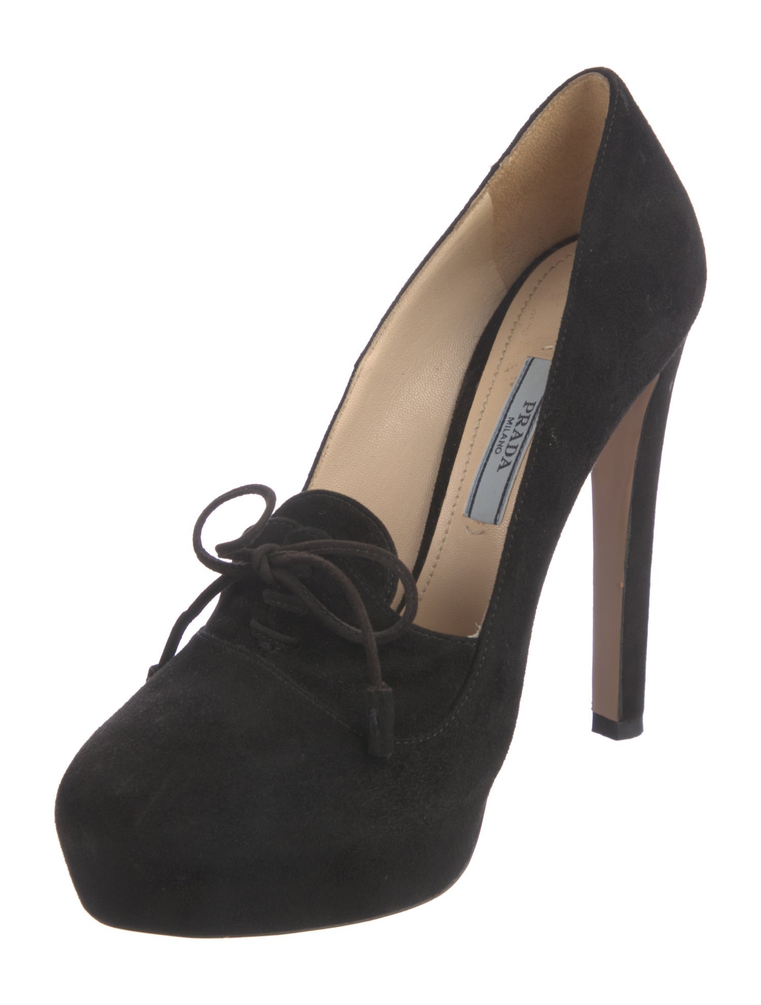 Prada Suede Bow Accents Pumps