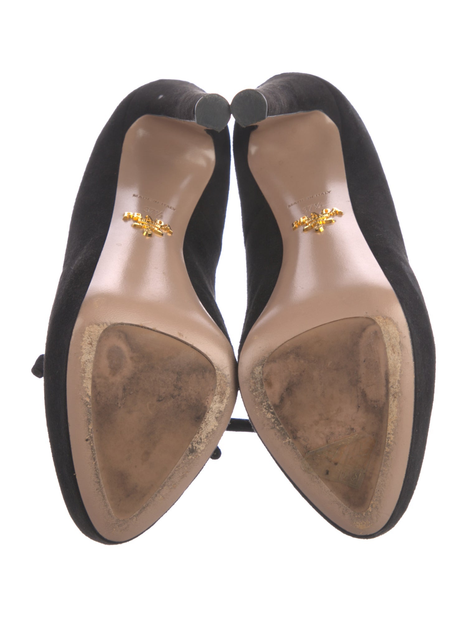 Prada Suede Bow Accents Pumps
