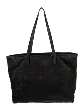 Prada Enameled Metal Triangle Tote