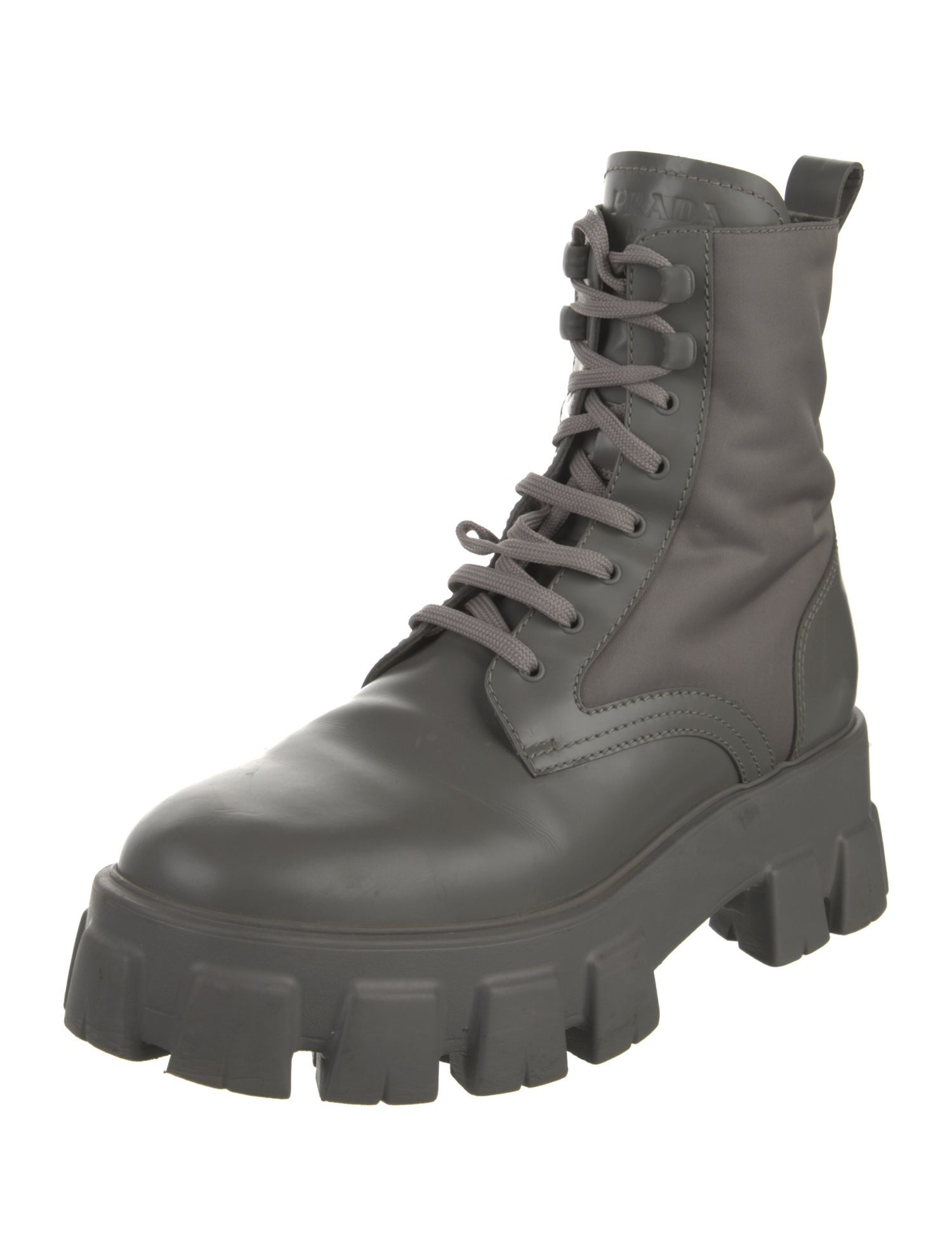 Prada Leather Combat Boots