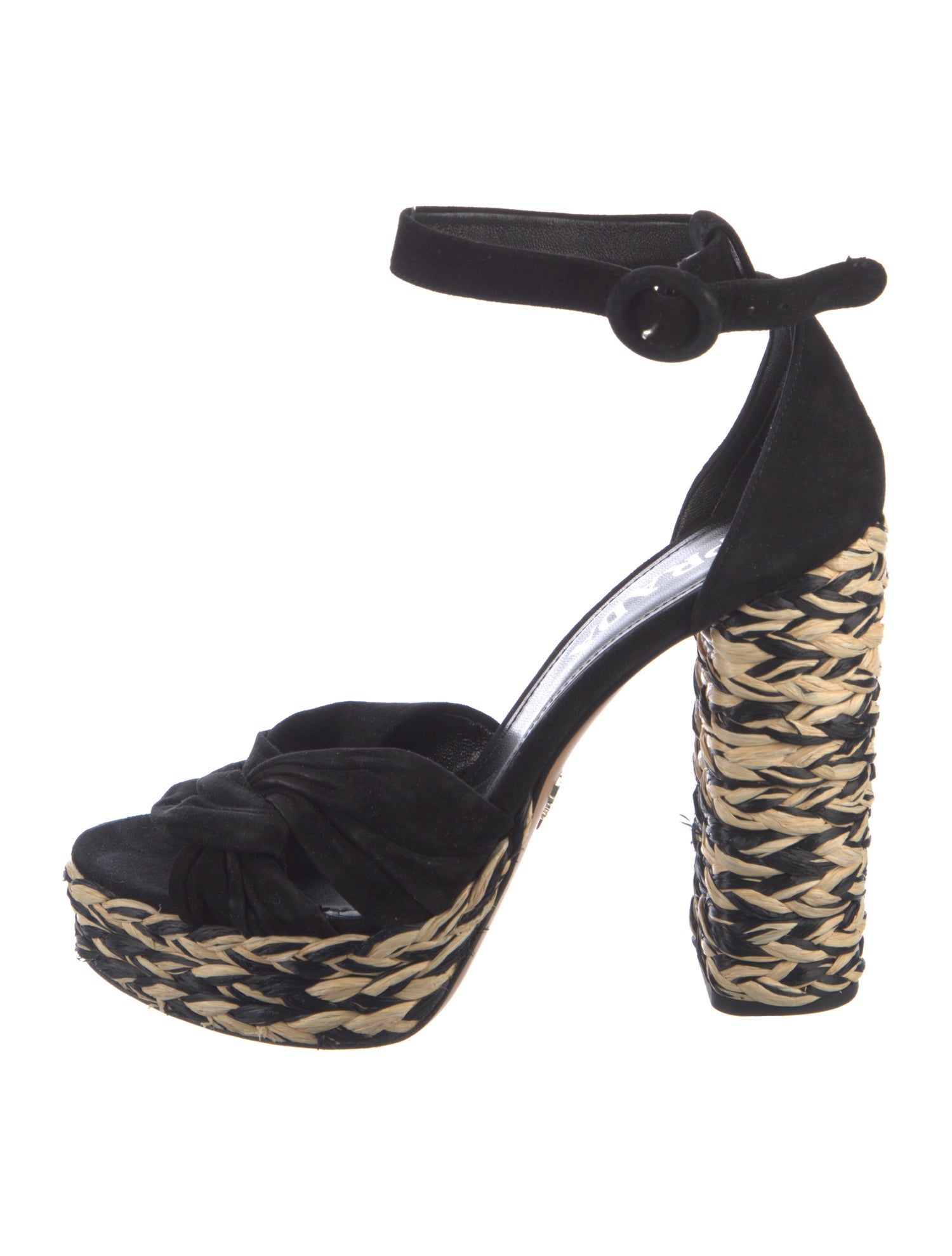 Prada Suede Braided Accents Sandals
