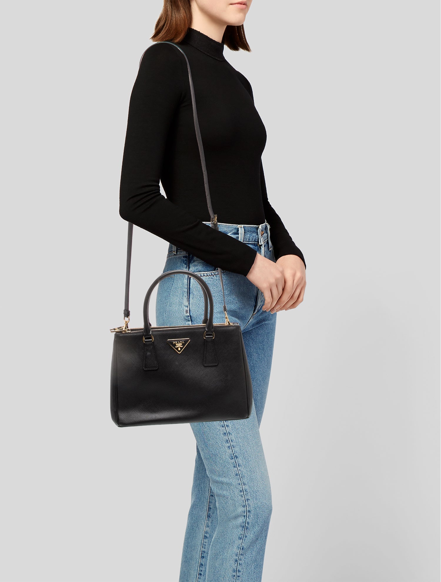 Prada Saffiano Leather Galleria Double Zip Medium