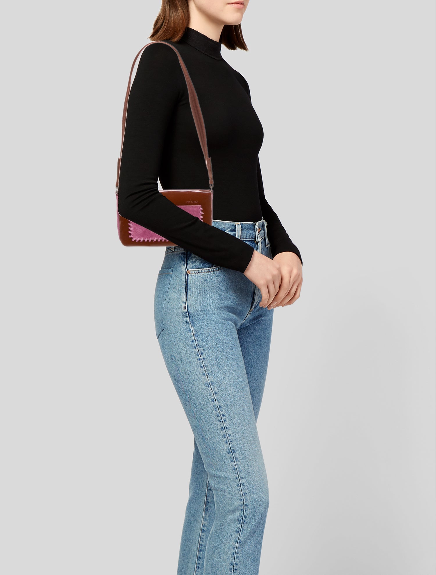 Prada Scamosciato Suede Shoulder Bag