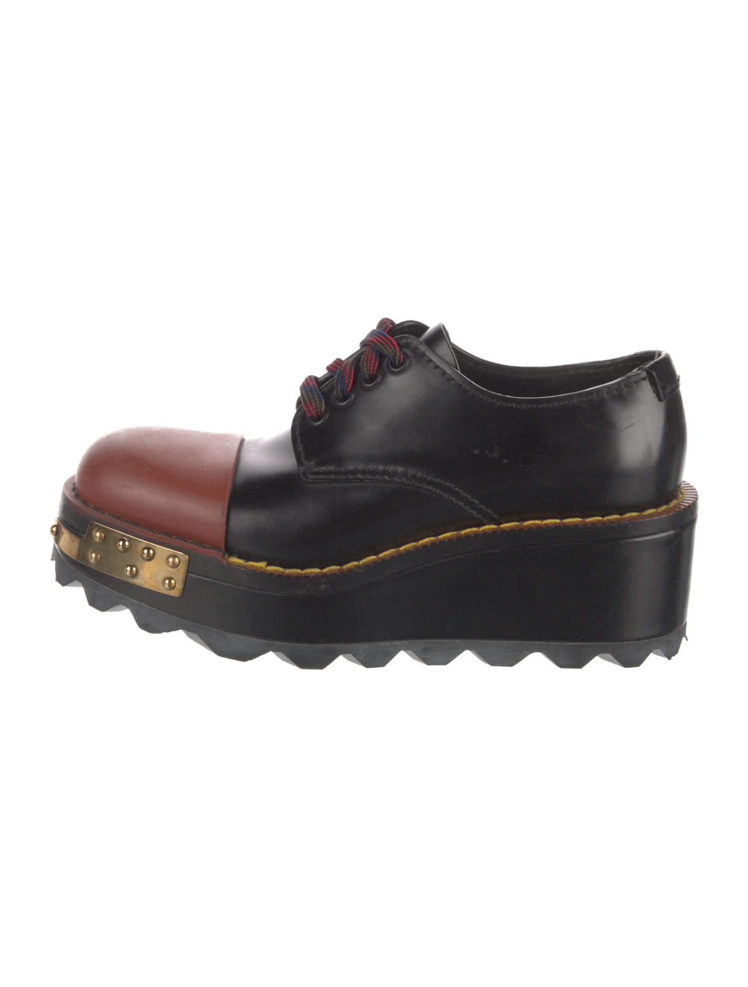 Prada Leather Studded Accents Oxfords