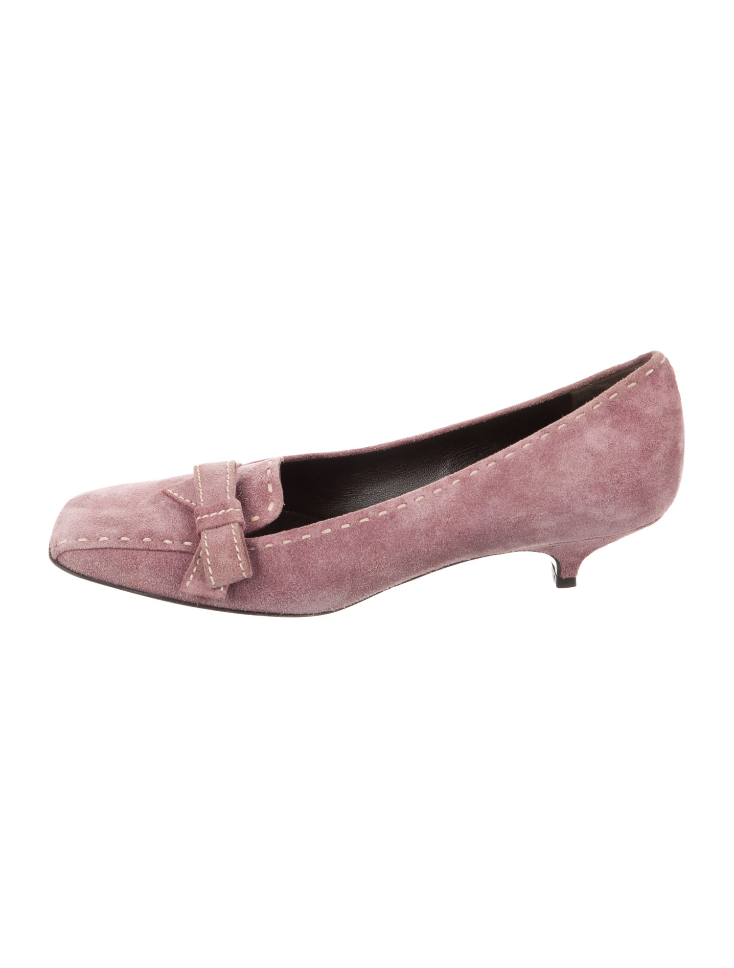 Prada Suede Bow Accents Flats