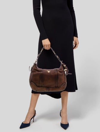 Prada Cervo Leather Hobo