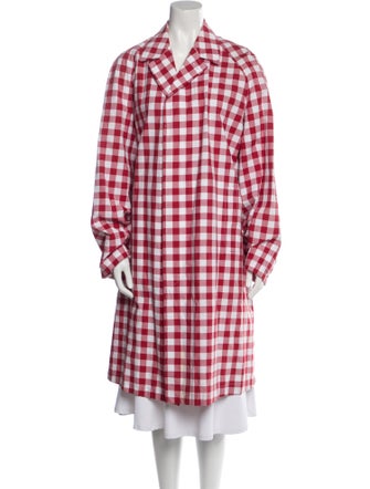 Prada 2023 Plaid Print Trench Coat