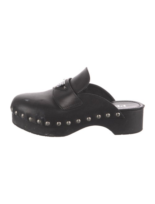 Prada Leather Studded Accents Mules