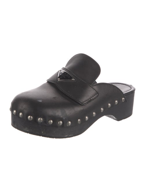 Prada Leather Studded Accents Mules