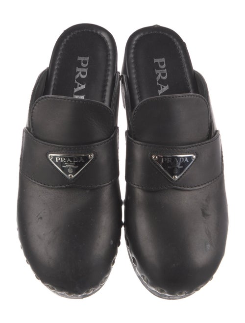 Prada Leather Studded Accents Mules