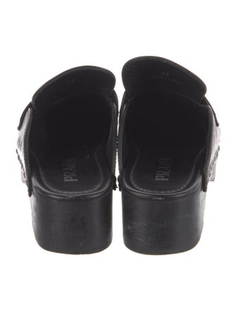 Prada Leather Studded Accents Mules