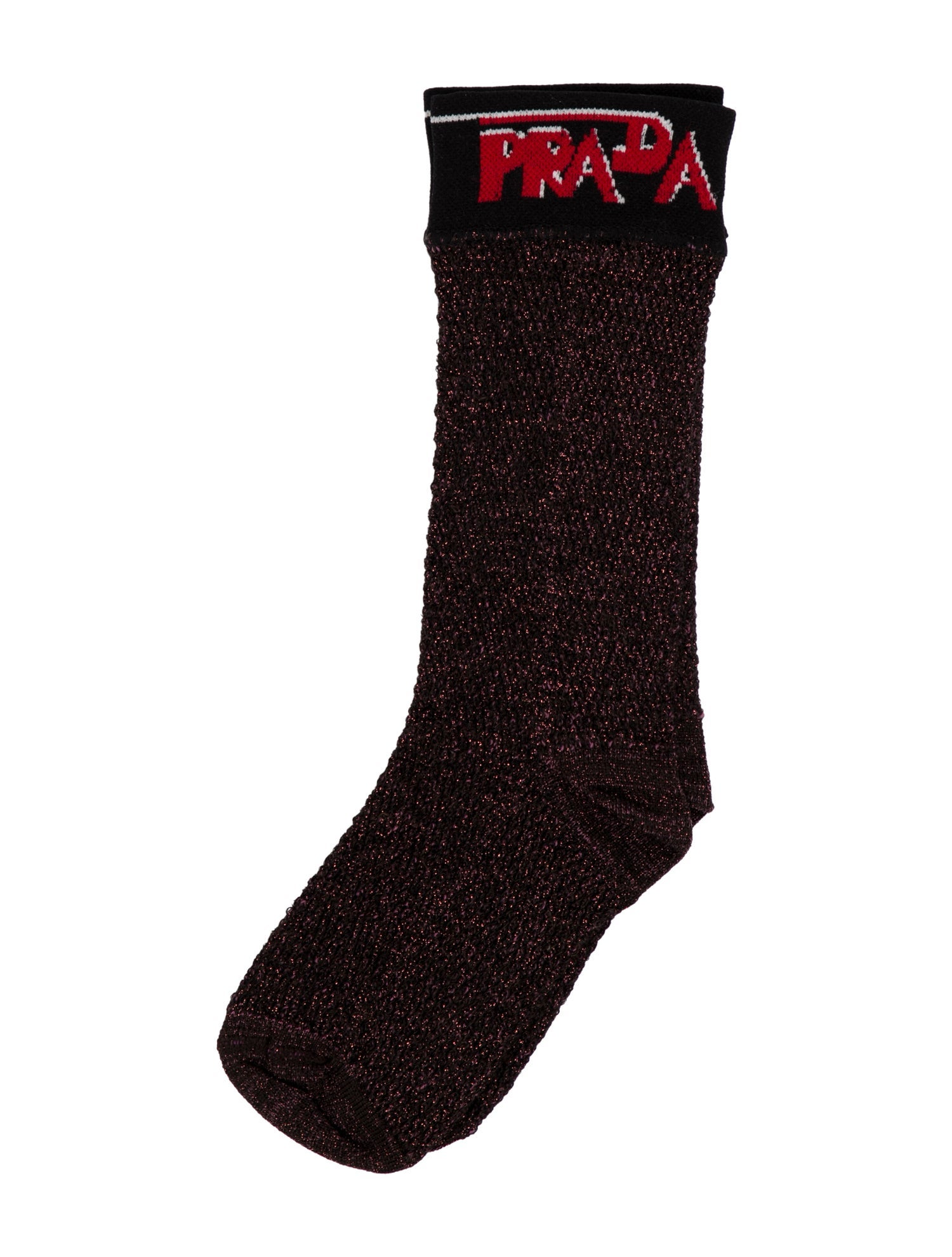 Prada Metallic Logo Socks