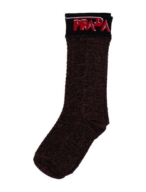 Prada Metallic Logo Socks