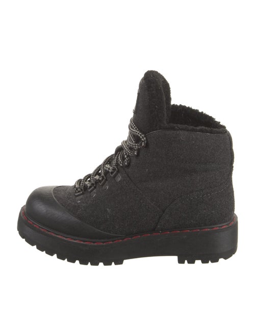 Prada Sport Wool Leather Trim Embellishment Combat Boots