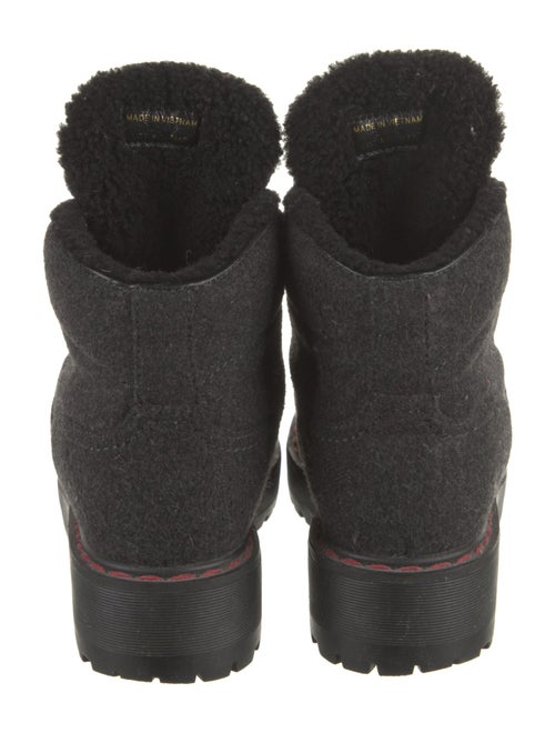Prada Sport Wool Leather Trim Embellishment Combat Boots